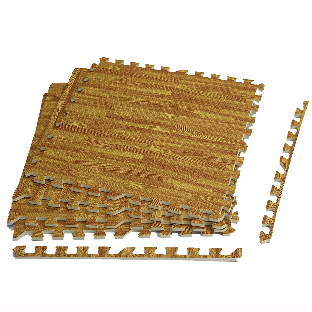 EVA foam Interlocking Puzzle Wood Mat Buy Natural Wood Grain printed